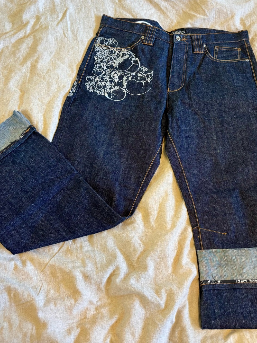 Rocawear Indigo Relaxed Jeans with White Pocket Graphic